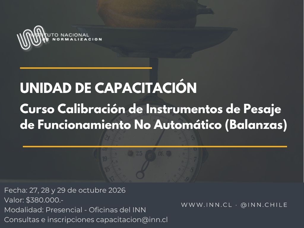 Curso "Calibración de Instrumentos de Pesaje de Funcionamiento No Automático (Balanzas)"