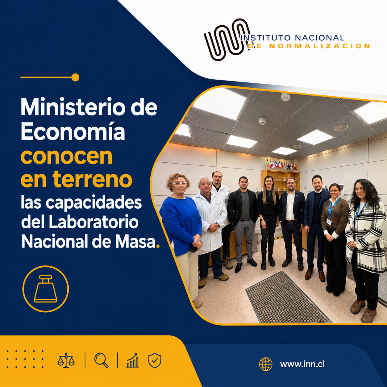 Miembros del Ministerio de Economía conocen en terreno las capacidades del Laboratorio Nacional de Masa