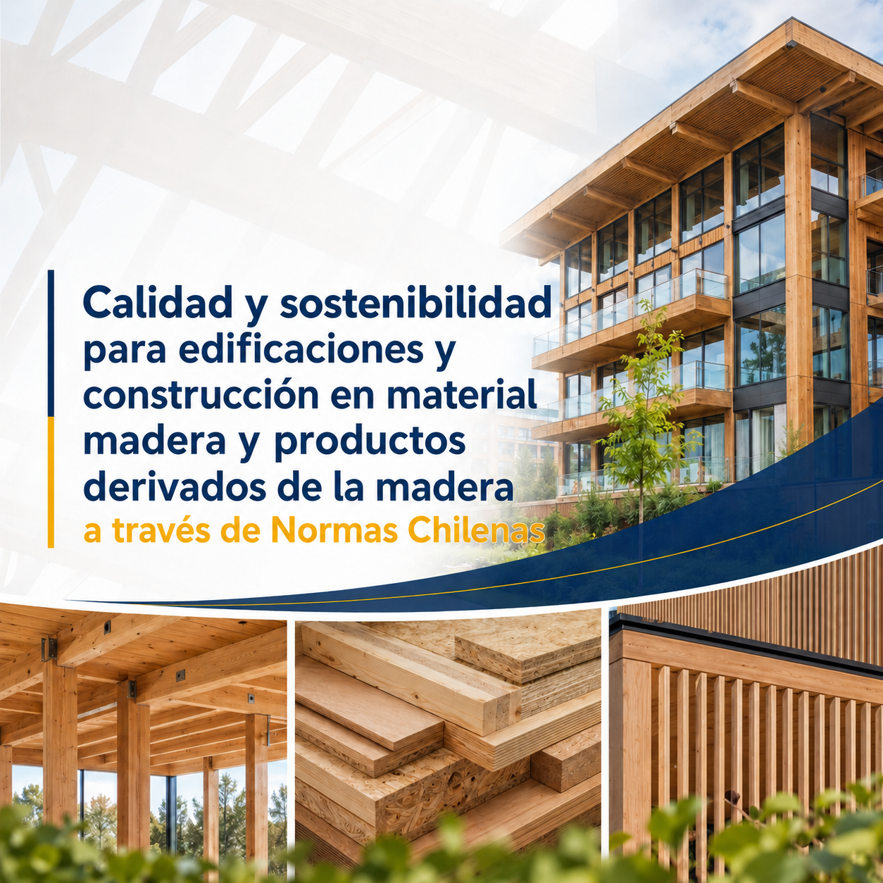 Calidad y sostenibilidad para edificaciones y construcción en material madera y productos derivados de la madera a través de Normas Chilenas