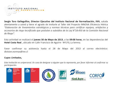 Taller Proyecto INNOVA Eficiencia Hidrica